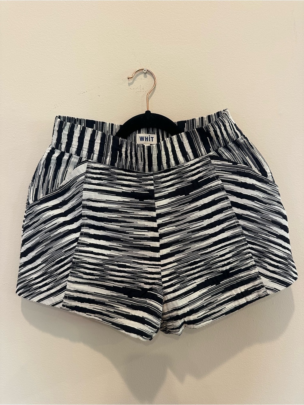 WHIT Black & White Striped High-Waist Women’s Shorts